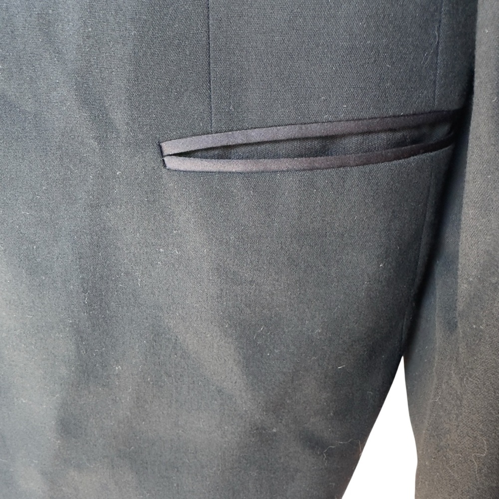 Vintage Christian Dior Monsieur Black Satin Lapel Tuxedo Jacket Blazer 44L‎ - Picture 9 of 12